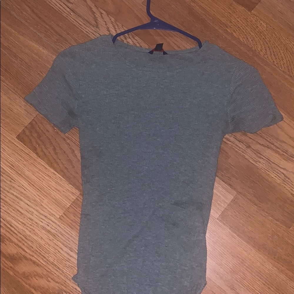 grey tight fitted bodysuit